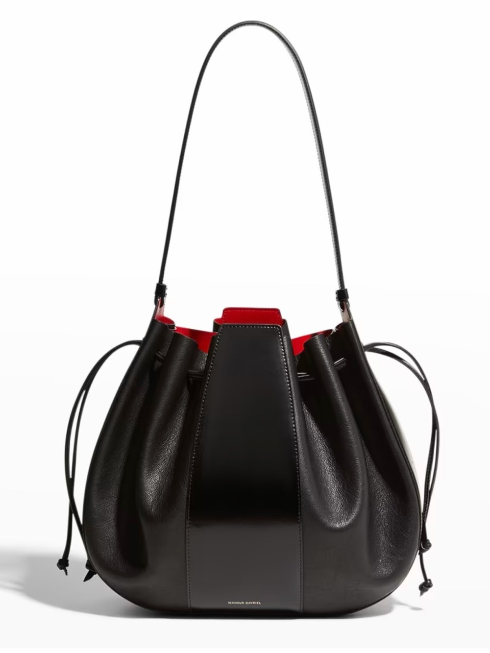 Mansur Gavriel Tumbled Calfskin Lilium Bag Black NWOT